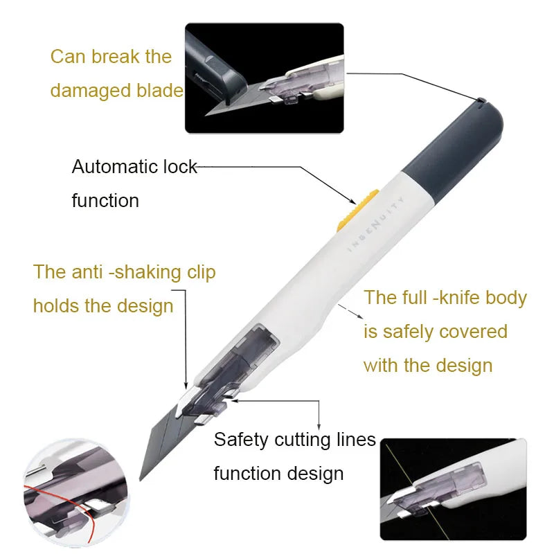 TOFAR Anti Shaking Utility Knife Car Stickers Decals Vinyl Cutter Knife PPF Film Window Tint Craft Cutting Line Paper DIY Tool