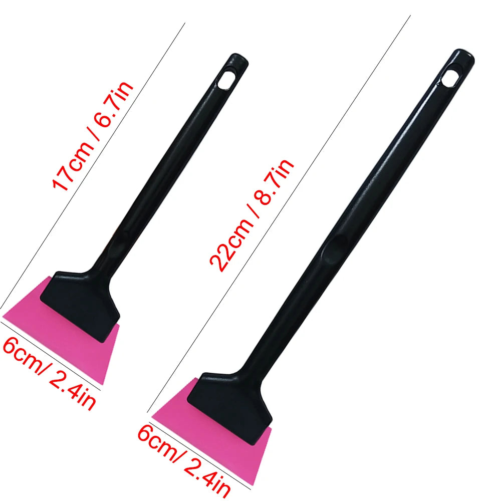 Long Plastic Handle Anti-Slip Car Tint Squeegee Replaceable Soft Rubber Blade PPF Scraper Window Water Cleaning Remover