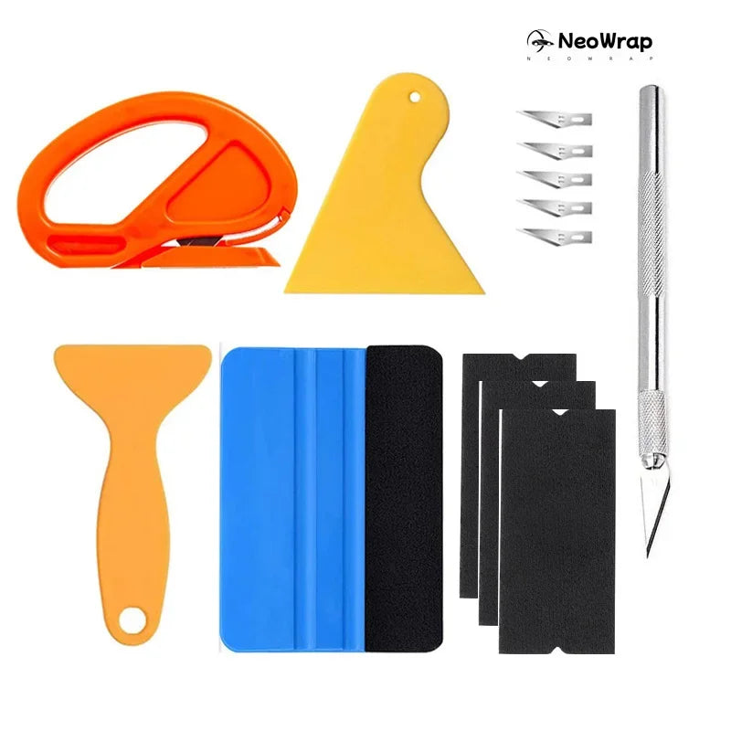 13Pcs/set Car Film Wrap Tool Kit Vinyl Spatula Vinyl Scraper Cutter for Vehicle Window Tint Car Accessories Wrapping Tools