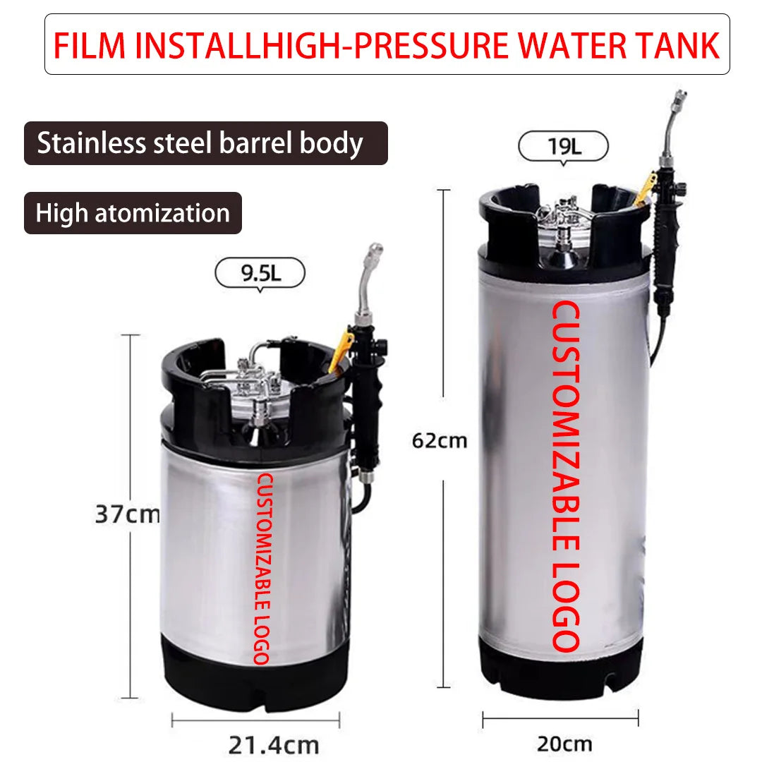 Cleaning Keg Barrel Portable Stainless Steel Car TPU PPF Film Install Water Tank Window Tint Keg Sprayer Bucket Cleaning Tools