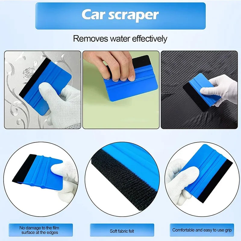 13Pcs/set Car Film Wrap Tool Kit Vinyl Spatula Vinyl Scraper Cutter for Vehicle Window Tint Car Accessories Wrapping Tools