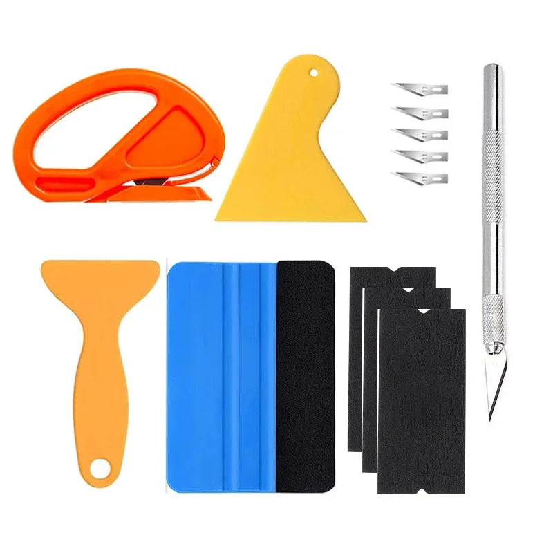 13Pcs/set Car Film Wrap Tool Kit Vinyl Spatula Vinyl Scraper Cutter for Vehicle Window Tint Car Accessories Wrapping Tools