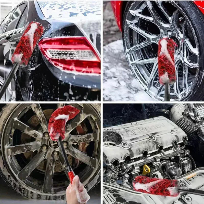 Auto Wheel Detailing Brush Bendable Wheel Woolies  for Car Rim Tire Washing Easily Clean Hard-To-Reach Areas Car Cleaning Tools