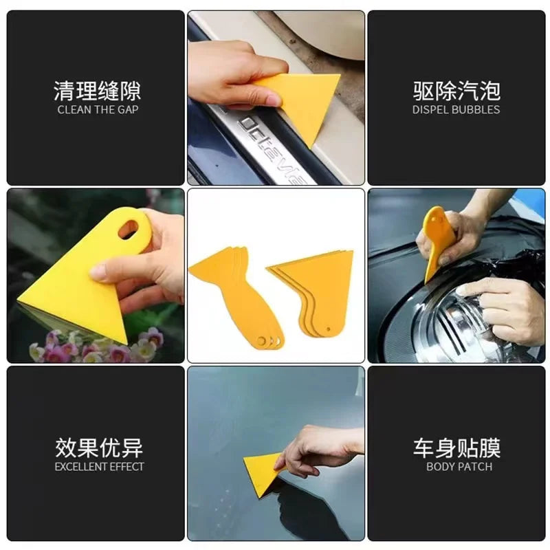 KTM Car Vinyl Carbon Fiber Window Ice Remover Cleaning Wash Car Scraper With Felt Squeegee Tool Film Wrapping Scraper